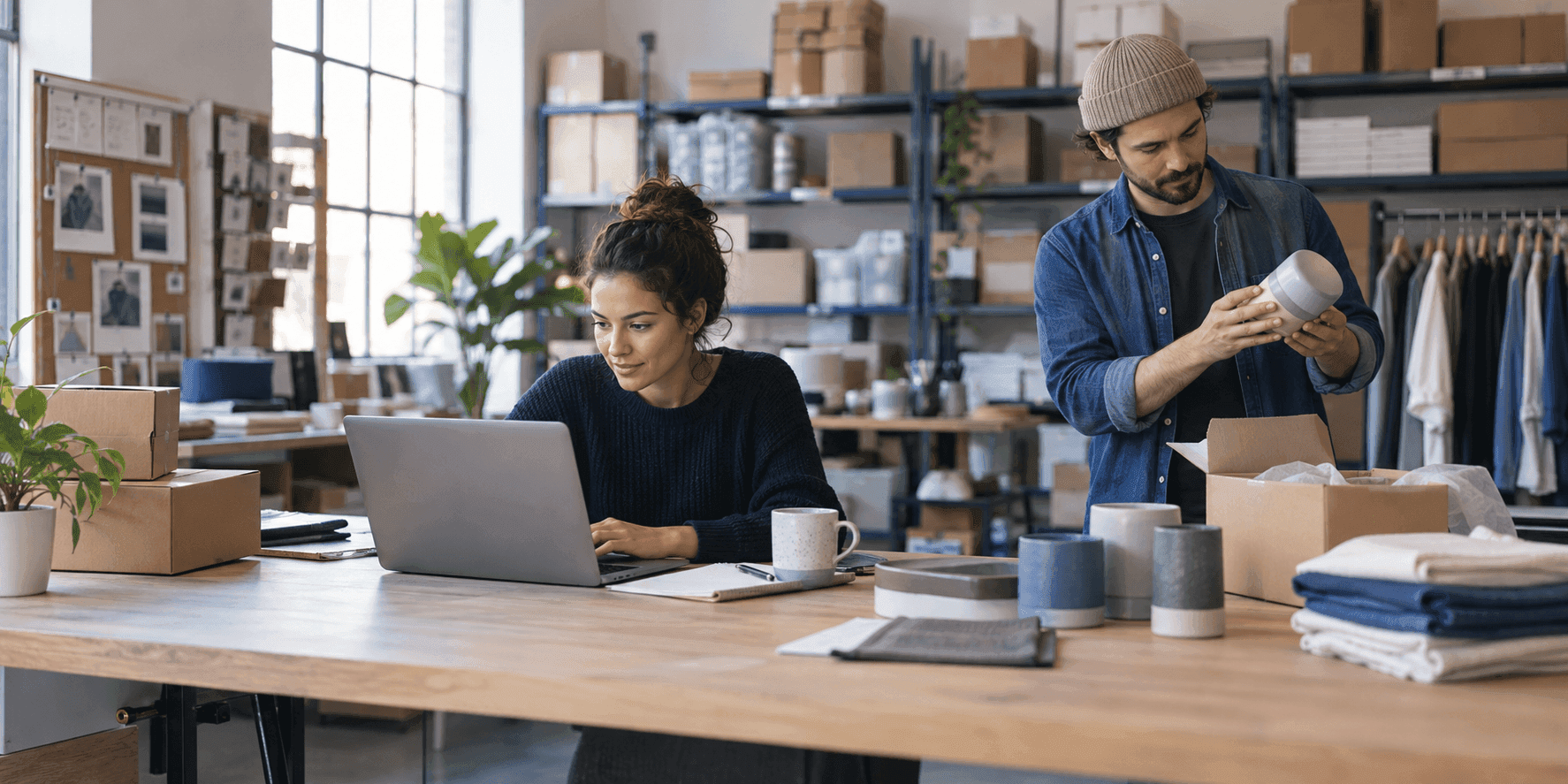 E-commerce team managing products and orders